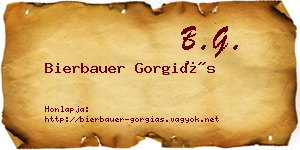 Bierbauer Gorgiás névjegykártya